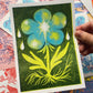 Riso-Printed Flower Print